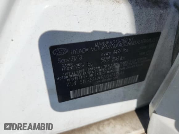 ✅ 2019 Hyundai Sonata SE • VIN: 5NPE24AF7KH743545 • Лот: 81095525. Опубликован ранее на Copart с пробегом 57 746 миль. Бесплатный доступ к архиву аукционных продаж из США и подробный отчёт об истории автомобиля на DreamBid. Изображение 12.