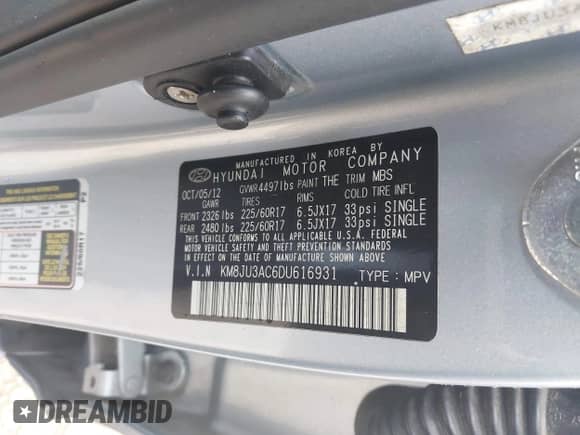 2013 Hyundai Tucson GLS z VIN KM8JU3AC6DU616931, wystawiony jako IAAI lot #42796281 z przebiegiem 137 699 mil mil oraz . Historia ofert i sprzedaży dostępna na DreamBid. Obrazek 9.