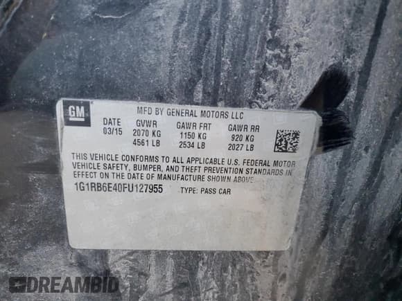 ✅ 2015 Chevrolet Volt • VIN: 1G1RB6E40FU127955 • Lot: 86139294. Wystawiony na Copart z przebiegiem 147 512 mil. Bezpłatny archiwum sprzedaży aukcyjnych z USA i szczegółowy raport historii pojazdu na DreamBid. Zdjęcie 13.