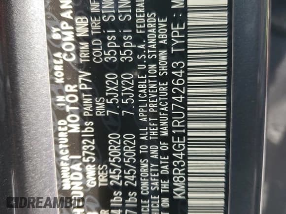 ✅ 2024 Hyundai Palisade XRT • VIN: KM8R34GE1RU742643 • Лот: 81646755. Опубликован ранее на Copart с пробегом 22 570 миль. Бесплатный доступ к архиву аукционных продаж из США и подробный отчёт об истории автомобиля на DreamBid. Изображение 13.