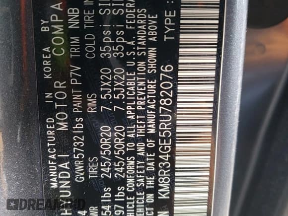 ✅ 2024 Hyundai Palisade XRT • VIN: KM8R34GE5RU782076 • Лот: 82208484. Опубликован ранее на Copart с пробегом 7 335 миль. Бесплатный доступ к архиву аукционных продаж из США и подробный отчёт об истории автомобиля на DreamBid. Изображение 13.