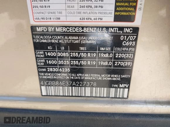 ✅ 2007 Mercedes-Benz M 350 • VIN: 4JGBB86E37A227378 • Лот: 42316957. Опубликован ранее на IAAI с пробегом 127 954 миль. Бесплатный доступ к архиву аукционных продаж из США и подробный отчёт об истории автомобиля на DreamBid. Изображение 9.