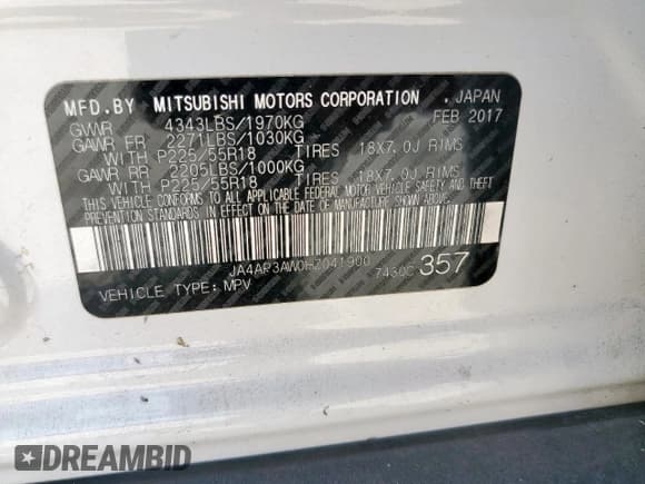 ✅ 2017 Mitsubishi Outlander SE • VIN: JA4AP3AW0HZ041900 • Lot: 68273795. Wystawiony na Copart z przebiegiem 73 663 mil. Bezpłatny archiwum sprzedaży aukcyjnych z USA i szczegółowy raport historii pojazdu na DreamBid. Zdjęcie 13.