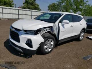 2020 Chevrolet Blazer LT z VIN 3GNKBCR42LS712590, wystawiony jako Copart lot #60539095 z przebiegiem 43 309 mil mil oraz Szkoda całkowita • Salvage title. Historia ofert i sprzedaży dostępna na DreamBid. Obrazek 1.