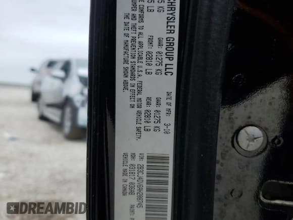 ✅ 2010 Dodge Challenger SE • VIN: 2B3CJ4DV6AH208745 • Lot: 89156065. Wystawiony na Copart z przebiegiem 200 603 mil. Bezpłatny archiwum sprzedaży aukcyjnych z USA i szczegółowy raport historii pojazdu na DreamBid. Zdjęcie 12.