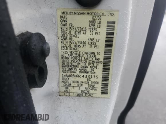 ✅ 2006 Nissan Frontier SE • VIN: 1N6AD06U66C433135 • Лот: 82469525. Опубликован ранее на Copart с пробегом 174 112 миль. Бесплатный доступ к архиву аукционных продаж из США и подробный отчёт об истории автомобиля на DreamBid. Изображение 12.