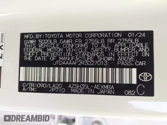 ✅ 2024 Toyota Crown XLE • VIN: JTDAAAAF2R3027013 • Lot: 42226856. Wystawiony na IAAI z przebiegiem 26 393 mil. Bezpłatny archiwum sprzedaży aukcyjnych z USA i szczegółowy raport historii pojazdu na DreamBid. Zdjęcie 9.