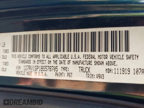 ✅ 2011 Ram 1500 SLT • VIN: 1D7RV1GP1BS578705 • Lot: 42762413. Listed on IAAI with 86,152 mi. Free auction sales archive from the USA and detailed vehicle history report at DreamBid. Image 9.