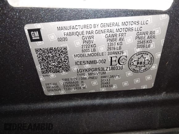 ✅ 2020 Cadillac XT6 AWD Sport • VIN: 1GYKPGRS3LZ180330 • Lot: 43629709. Listed on IAAI with 49,744 mi. Free auction sales archive from the USA and detailed vehicle history report at DreamBid. Image 9.