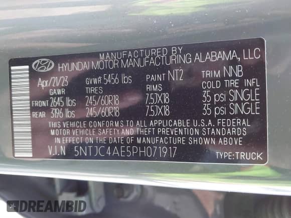 2023 Hyundai Santa Cruz SEL z VIN 5NTJC4AE5PH071917, wystawiony jako IAAI lot #41249984 z przebiegiem 14 703 mil mil oraz . Historia ofert i sprzedaży dostępna na DreamBid. Obrazek 9.