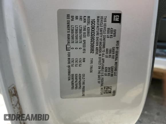 ✅ 2013 Chevrolet Silverado 2500HD LT • VIN: 1GC0KXCG9DZ306062 • Lot: 63404885. Listed on Copart with 134,549 mi. Free auction sales archive from the USA and detailed vehicle history report at DreamBid. Image 12.