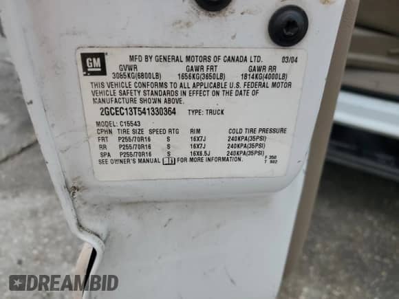 ✅ 2004 Chevrolet Silverado 1500 LS • VIN: 2GCEC13T541330364 • Лот: 64773585. Опубликован ранее на Copart с пробегом 366 651 миль. Бесплатный доступ к архиву аукционных продаж из США и подробный отчёт об истории автомобиля на DreamBid. Изображение 12.