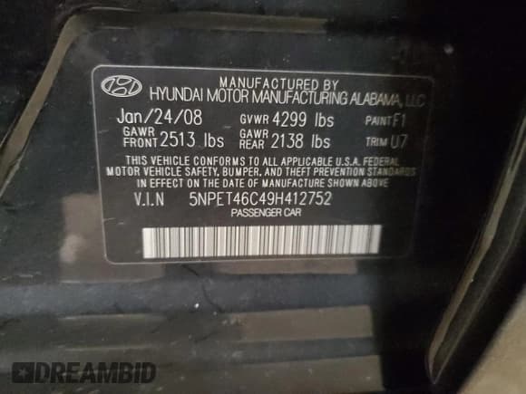 ✅ 2009 Hyundai Sonata GLS • VIN: 5NPET46C49H412752 • Лот: 85604034. Опубликован ранее на Copart с пробегом 199 167 миль. Бесплатный доступ к архиву аукционных продаж из США и подробный отчёт об истории автомобиля на DreamBid. Изображение 12.