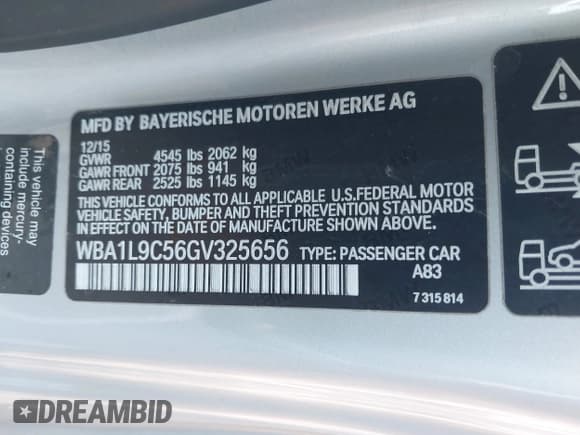 ✅ 2016 BMW 2 Series 228i xDrive • VIN: WBA1L9C56GV325656 • Lot: 42655006. Wystawiony na IAAI z przebiegiem 108 519 mil. Bezpłatny archiwum sprzedaży aukcyjnych z USA i szczegółowy raport historii pojazdu na DreamBid. Zdjęcie 9.