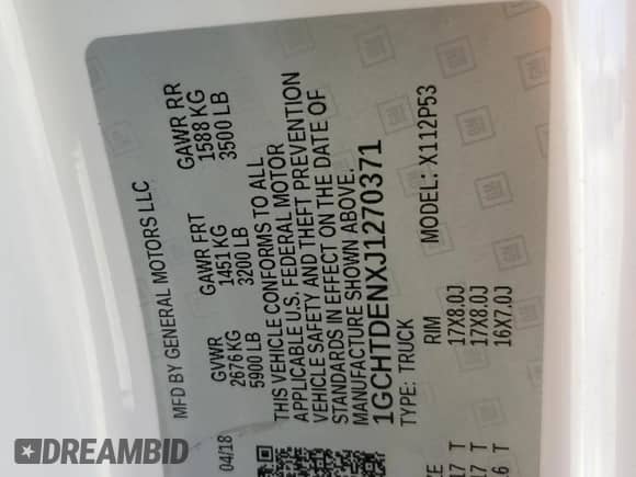 2018 Chevrolet Colorado 4WD Z71 with VIN 1GCHTDENXJ1270371, listed as a Copart auction lot 74262934 with 87,101 mi miles and Salvage title. Bid and sale history available at DreamBid. Image 12.