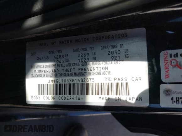 ✅ 2016 Mazda 6 i Sport • VIN: JM1GJ1U5XG1482875 • Лот: 43353463. Опубликован ранее на IAAI с пробегом 138 029 миль. Бесплатный доступ к архиву аукционных продаж из США и подробный отчёт об истории автомобиля на DreamBid. Изображение 9.