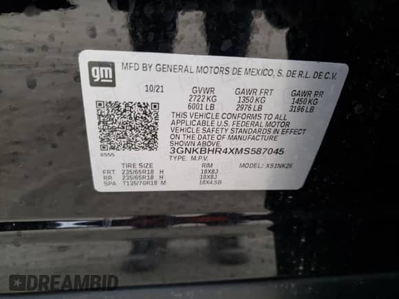 2021 Chevrolet Blazer LT z VIN 3GNKBHR4XMS587045, wystawiony jako Copart lot #47897864 z przebiegiem 105 467 mil mil oraz . Historia ofert i sprzedaży dostępna na DreamBid. Obrazek 15.