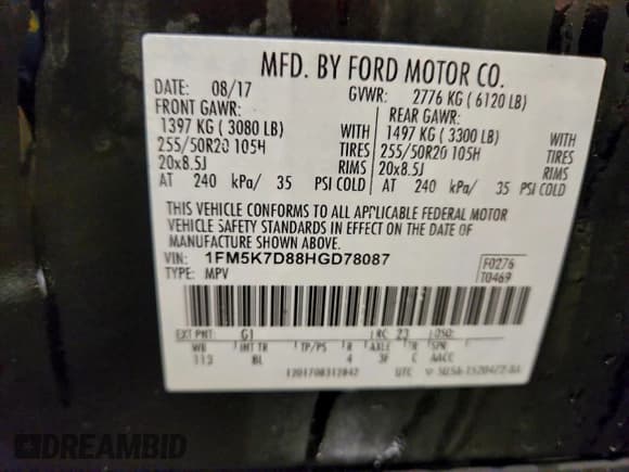 ✅ 2017 Ford Explorer XLT • VIN: 1FM5K7D88HGD78087 • Lot: 94317965. Wystawiony na Copart z przebiegiem 103 341 mil. Bezpłatny archiwum sprzedaży aukcyjnych z USA i szczegółowy raport historii pojazdu na DreamBid. Zdjęcie 14.