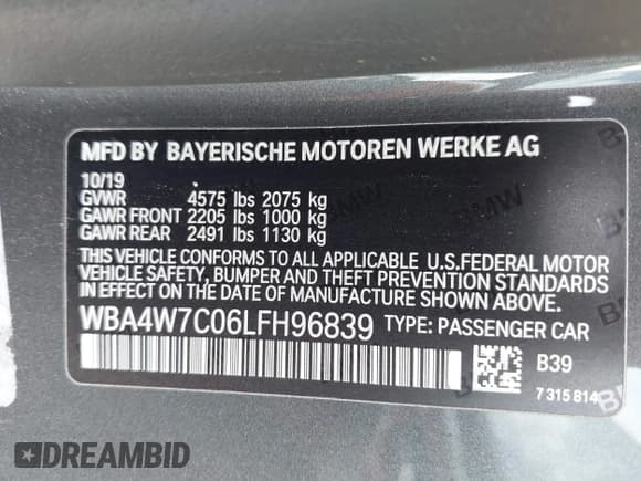 ✅ 2020 BMW 4 Series 440i • VIN: WBA4W7C06LFH96839 • Lot: 43164088. Wystawiony na IAAI z przebiegiem 59 659 mil. Bezpłatny archiwum sprzedaży aukcyjnych z USA i szczegółowy raport historii pojazdu na DreamBid. Zdjęcie 9.