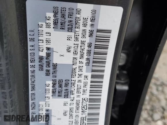 ✅ 2021 Mazda 3 Select • VIN: 3MZBPBBL1MM250726 • Lot: 81616705. Listed on Copart with 40,270 mi. Free auction sales archive from the USA and detailed vehicle history report at DreamBid. Image 13.