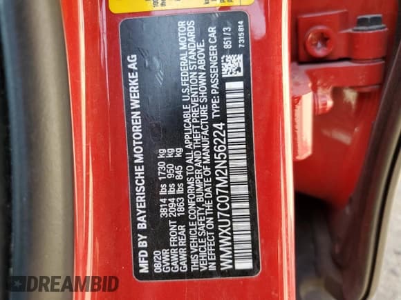 ✅ 2021 MINI Hardtop 4 Door Oxford Edition • VIN: WMWXU7C07M2N56224 • Lot: 53171855. Wystawiony na Copart z przebiegiem 68 440 mil. Bezpłatny archiwum sprzedaży aukcyjnych z USA i szczegółowy raport historii pojazdu na DreamBid. Zdjęcie 14.