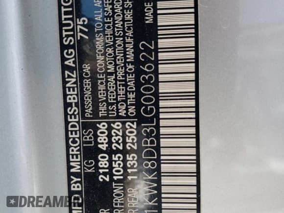 ✅ 2020 Mercedes-Benz C 300 • VIN: W1KWK8DB3LG003622 • Lot: 53113035. Wystawiony na Copart z przebiegiem 64 996 mil. Bezpłatny archiwum sprzedaży aukcyjnych z USA i szczegółowy raport historii pojazdu na DreamBid. Zdjęcie 12.