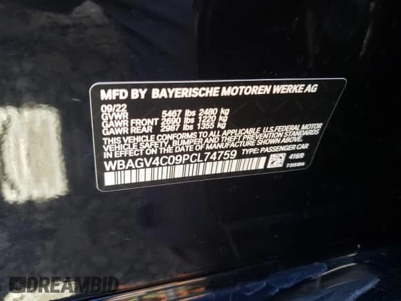 ✅ 2023 BMW 8 Series 840i • VIN: WBAGV4C09PCL74759 • Лот: 68104644. Опубликован ранее на Copart с пробегом 5 753 миль. Бесплатный доступ к архиву аукционных продаж из США и подробный отчёт об истории автомобиля на DreamBid. Изображение 12.