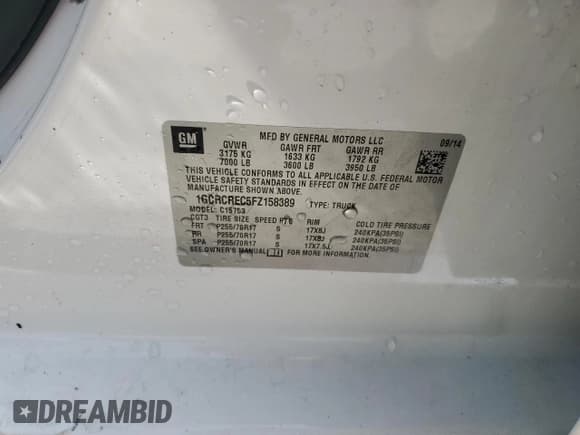 ✅ 2015 Chevrolet Silverado 1500 LT • VIN: 1GCRCREC5FZ158389 • Лот: 74570974. Опубликован ранее на Copart с пробегом 183 524 миль. Бесплатный доступ к архиву аукционных продаж из США и подробный отчёт об истории автомобиля на DreamBid. Изображение 13.