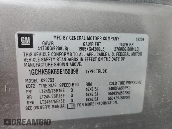 ✅ 2009 Chevrolet Silverado 2500HD LT • VIN: 1GCHK59K69E155098 • Лот: 60340075. Опубликован ранее на Copart с пробегом 190 610 миль. Бесплатный доступ к архиву аукционных продаж из США и подробный отчёт об истории автомобиля на DreamBid. Изображение 12.