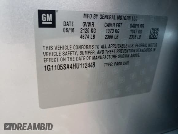 ✅ 2017 Chevrolet Impala LT • VIN: 1G1105SA4HU112448 • Лот: 73107564. Опубликован ранее на Copart с пробегом Не указан. Бесплатный доступ к архиву аукционных продаж из США и подробный отчёт об истории автомобиля на DreamBid. Изображение 13.