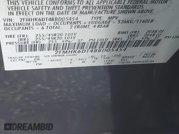 ✅ 2011 Ford Flex Limited • VIN: 2FMHK6DT4BBD05454 • Lot: 43872119. Wystawiony na IAAI z przebiegiem 149 964 mil. Bezpłatny archiwum sprzedaży aukcyjnych z USA i szczegółowy raport historii pojazdu na DreamBid. Zdjęcie 9.