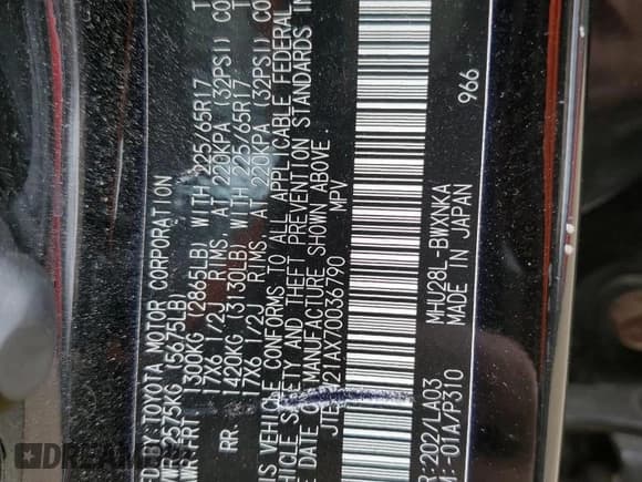 ✅ 2007 Toyota Highlander • VIN: JTEHW21AX70036790 • Lot: 48792315. Listed on Copart with 172,015 mi. Free auction sales archive from the USA and detailed vehicle history report at DreamBid. Image 13.