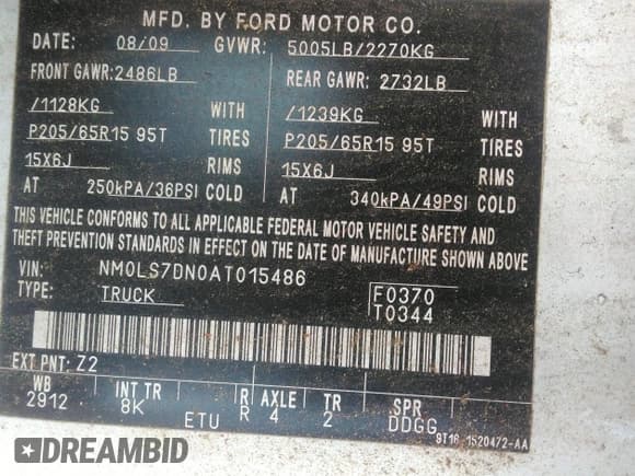 ✅ 2010 Ford Transit Connect XLT • VIN: NM0LS7DN0AT015486 • Lot: 42931772. Wystawiony na IAAI z przebiegiem 127 190 mil. Bezpłatny archiwum sprzedaży aukcyjnych z USA i szczegółowy raport historii pojazdu na DreamBid. Zdjęcie 9.