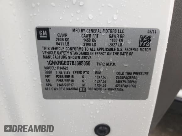 ✅ 2011 Chevrolet Traverse 1LT • VIN: 1GNKRGED7BJ395060 • Lot: 89890195. Wystawiony na Copart z przebiegiem 219 950 mil. Bezpłatny archiwum sprzedaży aukcyjnych z USA i szczegółowy raport historii pojazdu na DreamBid. Zdjęcie 13.