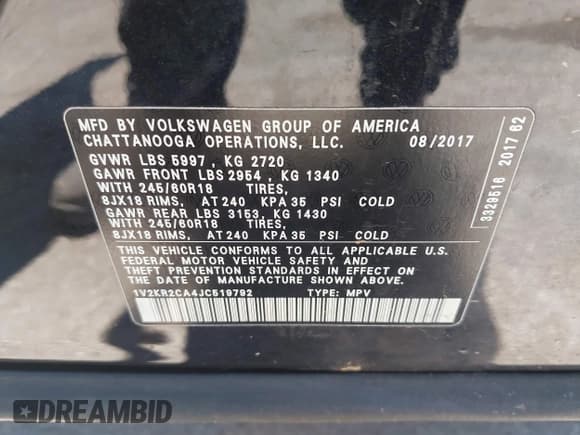 ✅ 2018 Volkswagen Atlas SE • VIN: 1V2KR2CA4JC519792 • Lot: 42663715. Wystawiony na IAAI z przebiegiem 124 682 mil. Bezpłatny archiwum sprzedaży aukcyjnych z USA i szczegółowy raport historii pojazdu na DreamBid. Zdjęcie 9.