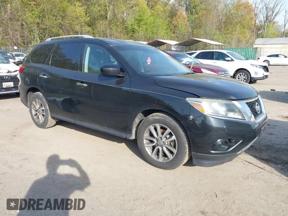 ✅ 2015 Nissan Pathfinder SV • VIN: 5N1AR2MM9FC695049 • Lot: 42063558. Listed on IAAI with 100,453 mi. Free auction sales archive from the USA and detailed vehicle history report at DreamBid. Image 1.