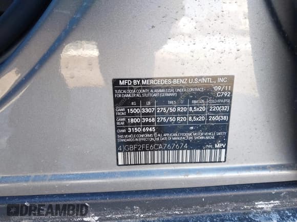 ✅ 2012 Mercedes-Benz GL 350 • VIN: 4JGBF2FE6CA767674 • Lot: 41583802. Listed on IAAI with 101,569 mi. Free auction sales archive from the USA and detailed vehicle history report at DreamBid. Image 9.