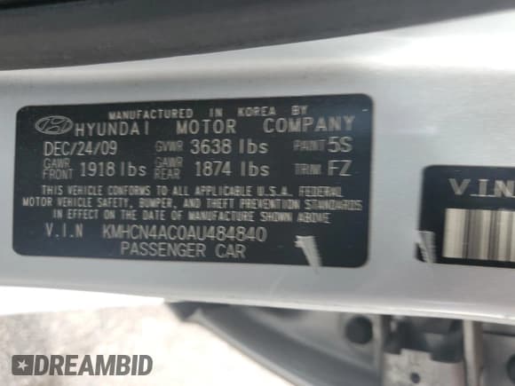 ✅ 2010 Hyundai Accent GLS • VIN: KMHCN4AC0AU484840 • Лот: 50579565. Опубликован ранее на Copart с пробегом 195 040 миль. Бесплатный доступ к архиву аукционных продаж из США и подробный отчёт об истории автомобиля на DreamBid. Изображение 12.