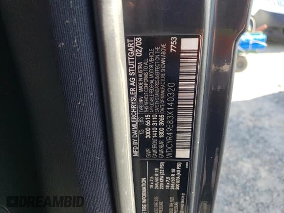 ✅ 2003 Mercedes-Benz G 500 • VIN: WDCYR49E83X140320 • Lot: 60754865. Wystawiony na Copart z przebiegiem 192 297 mil. Bezpłatny archiwum sprzedaży aukcyjnych z USA i szczegółowy raport historii pojazdu na DreamBid. Zdjęcie 13.