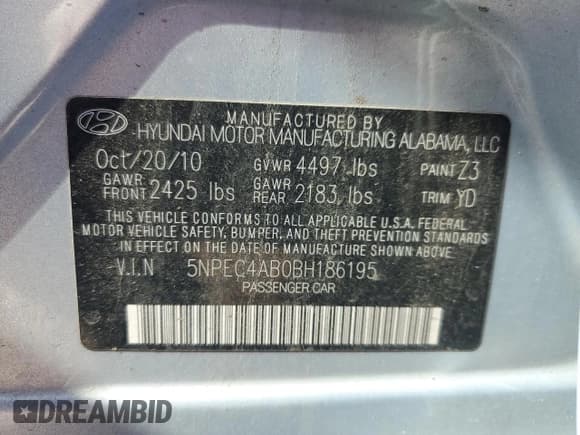 ✅ 2011 Hyundai Sonata SE • VIN: 5NPEC4AB0BH186195 • Lot: 91481035. Wystawiony na Copart z przebiegiem 146 392 mil. Bezpłatny archiwum sprzedaży aukcyjnych z USA i szczegółowy raport historii pojazdu na DreamBid. Zdjęcie 12.