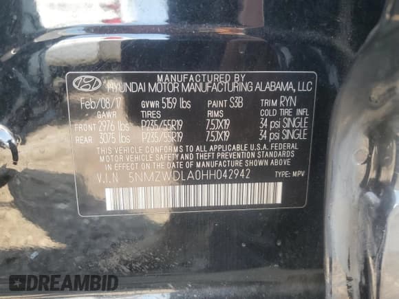 ✅ 2017 Hyundai Santa Fe Ultimate • VIN: 5NMZWDLA0HH042942 • Лот: 62794374. Опубликован ранее на Copart с пробегом 73 424 миль. Бесплатный доступ к архиву аукционных продаж из США и подробный отчёт об истории автомобиля на DreamBid. Изображение 12.