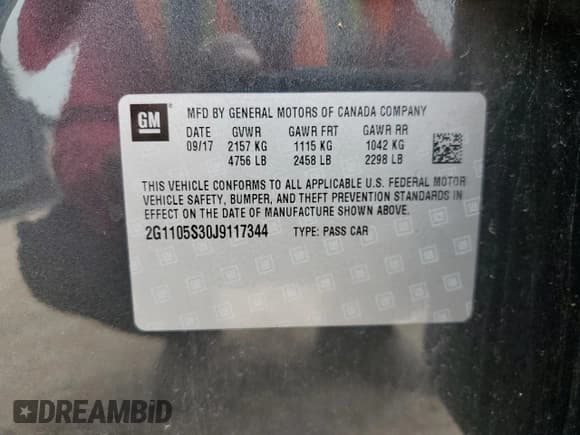 ✅ 2018 Chevrolet Impala LT • VIN: 2G1105S30J9117344 • Лот: 63138794. Опубликован ранее на Copart с пробегом 97 964 миль. Бесплатный доступ к архиву аукционных продаж из США и подробный отчёт об истории автомобиля на DreamBid. Изображение 12.