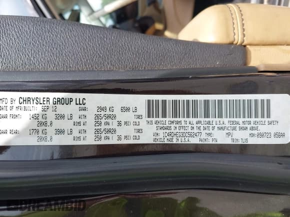 ✅ 2013 Dodge Durango Citadel • VIN: 1C4RDHEG3DC562477 • Lot: 42645709. Listed on IAAI with 207,383 mi. Free auction sales archive from the USA and detailed vehicle history report at DreamBid. Image 9.