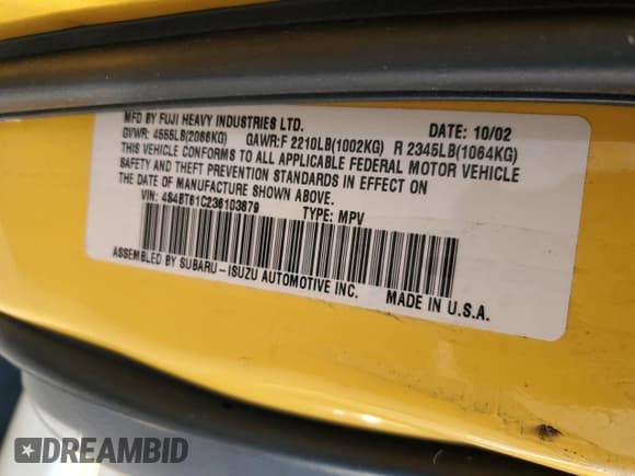 ✅ 2003 Subaru Baja • VIN: 4S4BT61C236103879 • Лот: 69540965. Опубликован ранее на Copart с пробегом 176 512 миль. Бесплатный доступ к архиву аукционных продаж из США и подробный отчёт об истории автомобиля на DreamBid. Изображение 12.