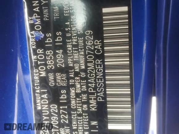 2022 Hyundai Elantra Limited с VIN KMHLP4AG2MU072629, выставлен на аукционе Copart как лот 68835915 с пробегом 49 210 миль миль и Списание • Salvage title. История ставок и продаж доступна на DreamBid. Изображение 12.