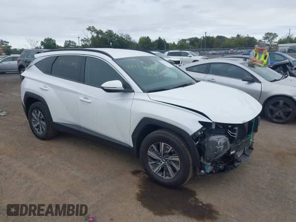 2023 Hyundai Tucson Blue z VIN KM8JBCA13PU097992, wystawiony jako IAAI lot #43153942 z przebiegiem 59 501 mil mil oraz . Historia ofert i sprzedaży dostępna na DreamBid. Obrazek 1.