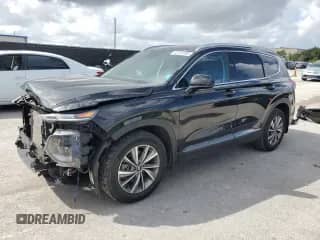 2019 Hyundai Santa Fe SEL z VIN 5NMS33AD7KH128869, wystawiony jako Copart lot #85722265 z przebiegiem 55 127 mil mil oraz Szkoda całkowita • Salvage title. Historia ofert i sprzedaży dostępna na DreamBid. Obrazek 1.