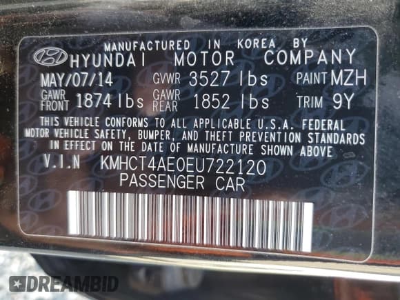 ✅ 2014 Hyundai Accent GLS • VIN: KMHCT4AE0EU722120 • Лот: 79084964. Опубликован ранее на Copart с пробегом 137 082 миль. Бесплатный доступ к архиву аукционных продаж из США и подробный отчёт об истории автомобиля на DreamBid. Изображение 12.