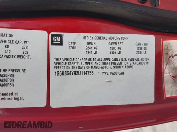 ✅ 2002 Cadillac Seville Luxury SLS • VIN: 1G6KS54Y92U114755 • Lot: 43735339. Wystawiony na IAAI z przebiegiem 114 575 mil. Bezpłatny archiwum sprzedaży aukcyjnych z USA i szczegółowy raport historii pojazdu na DreamBid. Zdjęcie 9.