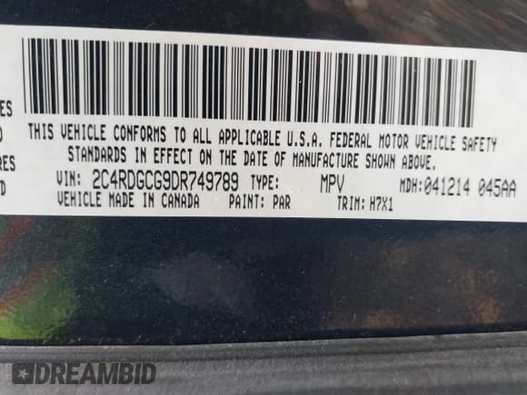 ✅ 2013 Dodge Grand Caravan SXT • VIN: 2C4RDGCG9DR749789 • Lot: 43600602. Wystawiony na IAAI z przebiegiem 112 009 mil. Bezpłatny archiwum sprzedaży aukcyjnych z USA i szczegółowy raport historii pojazdu na DreamBid. Zdjęcie 9.
